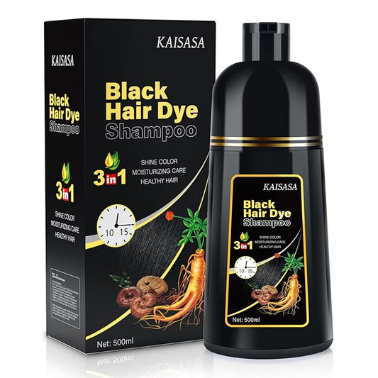 BLACK HAIR DYE SHAMPOO 3-IN-1