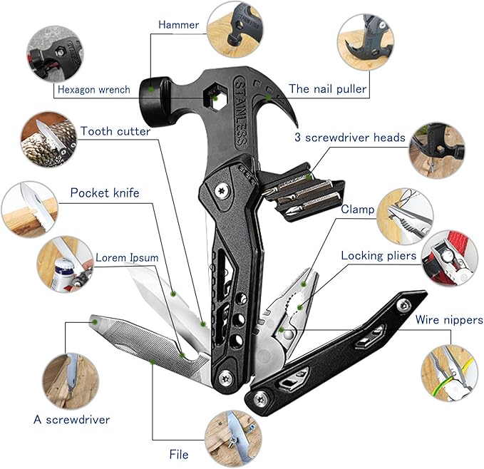 14 in 1 Stainless Steel Multifunctional Hammer Tool