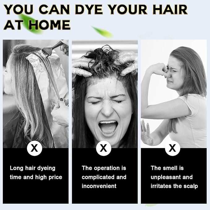 BLACK HAIR DYE SHAMPOO 3-IN-1